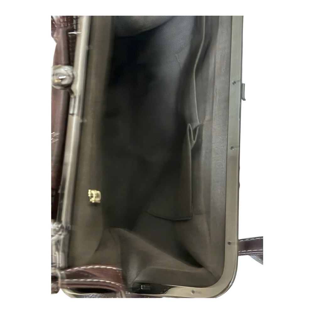 Crossbody Bag with Long Adjustable Strap and Short Hand Strap W Brown/Dark Gray - Picture 9 of 13
